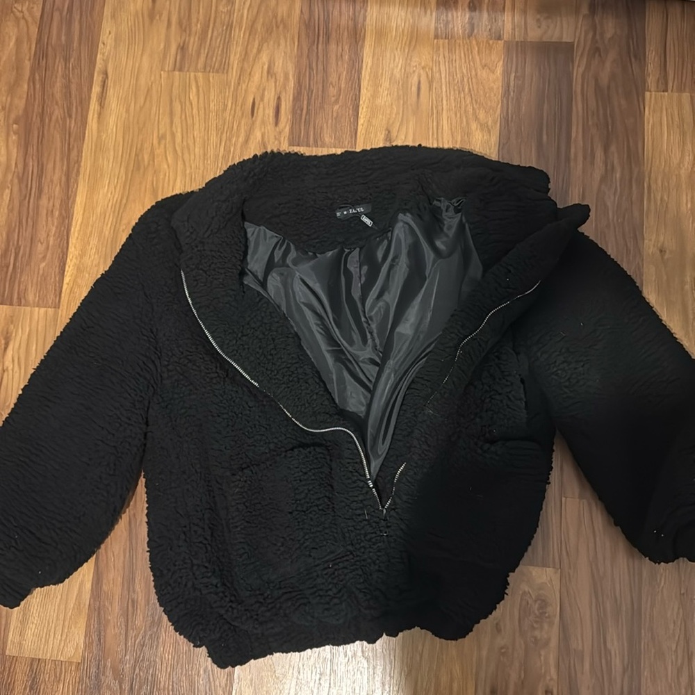 Zaful brand new teddy zip up coat size MED